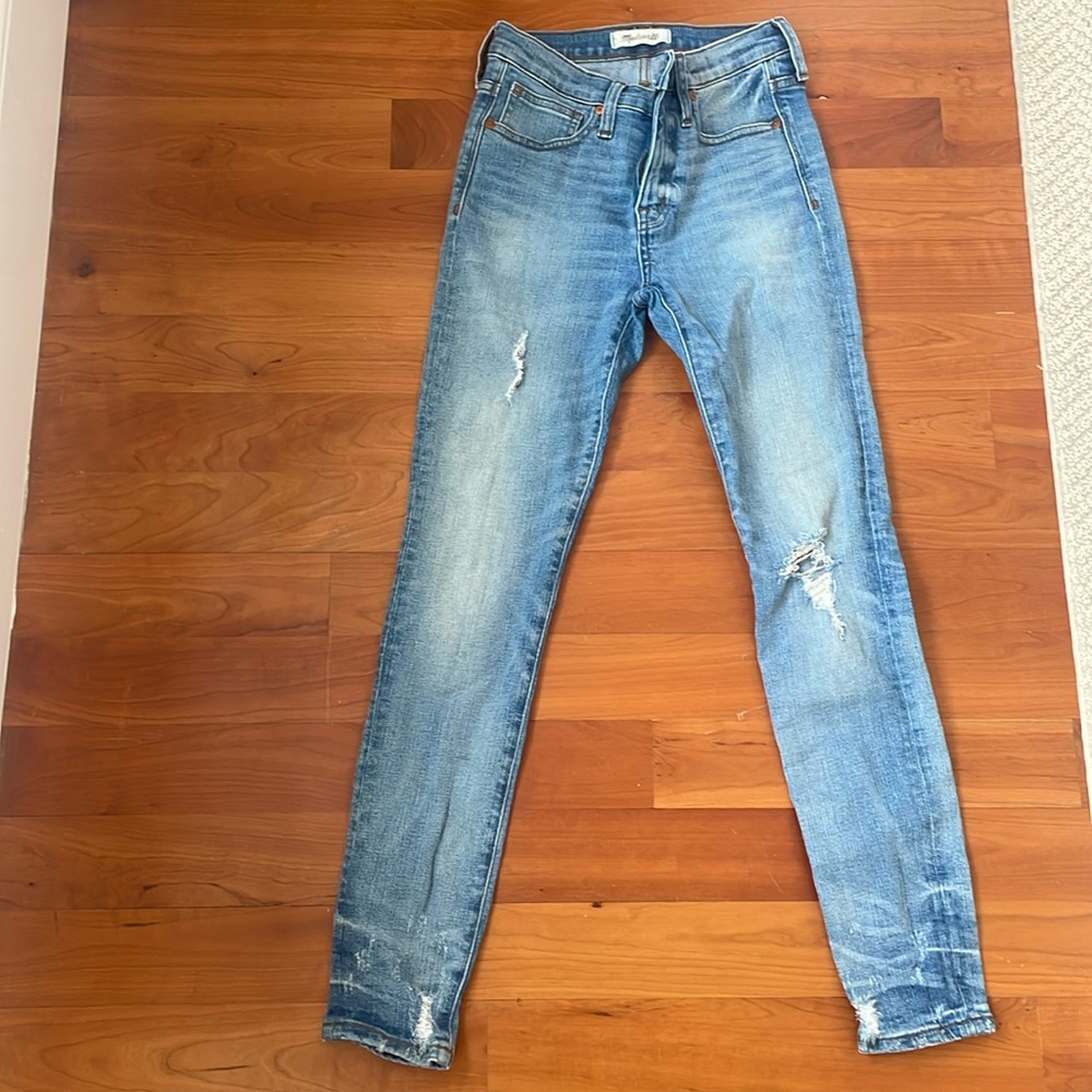 Madewell ripped skinny high rise jeans